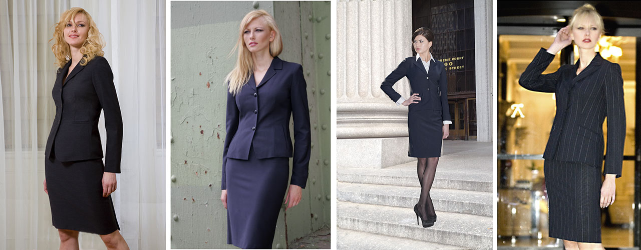 women's gray business suit