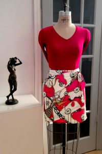 Bluesuits Red Washable Wrap Skirt